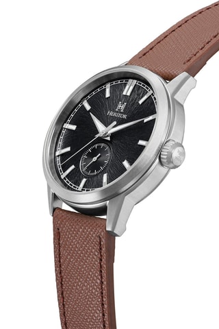 Montre automatique en cuir Argento - Marron et noir