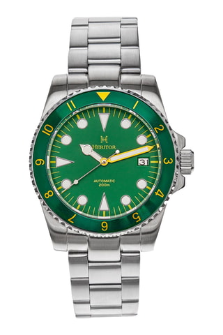 Montre automatique en acier - Argenté et vert