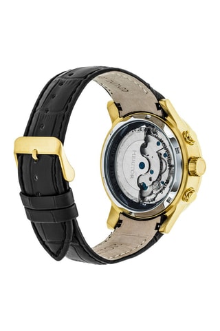 Montre automatique en cuir Hamilton - Noir et doré