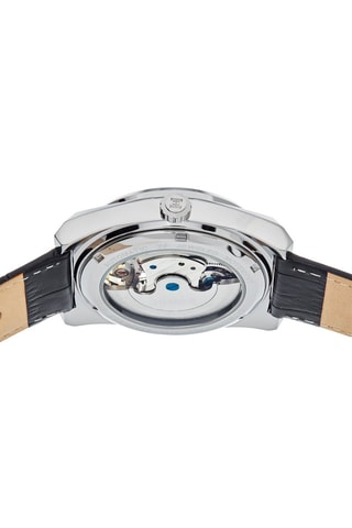 Montre automatique en cuir Daxton -  Noir et argenté