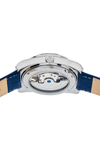 Montre automatique en cuir Daxton -  Bleu et argenté
