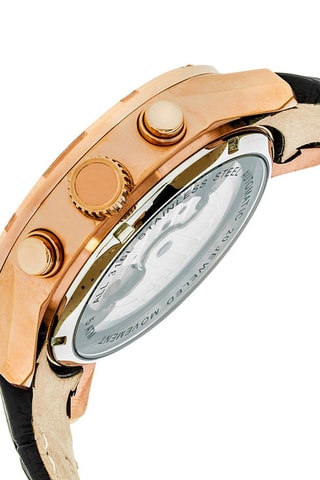 Montre automatique en cuir Hamilton - Noir et doré rose