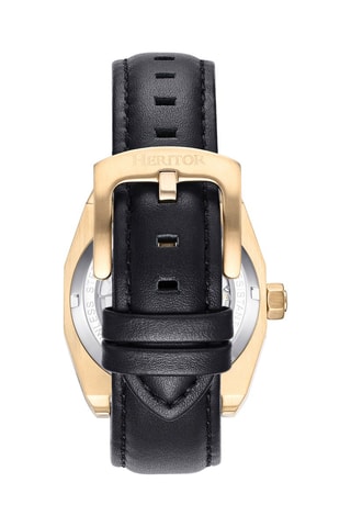 Montre automatique en cuir Elliott - Noir et doré  