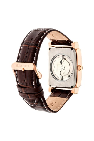 Montre automatique en cuir Frederick - Chronographe - Marron et doré rose