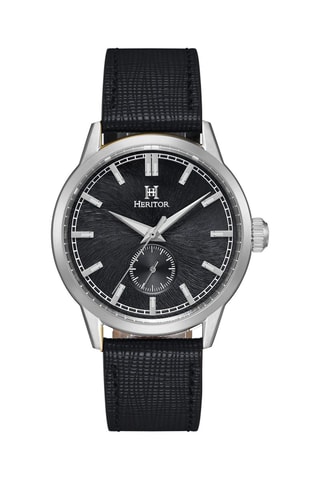 Montre automatique en cuir Argento - Noir et argenté