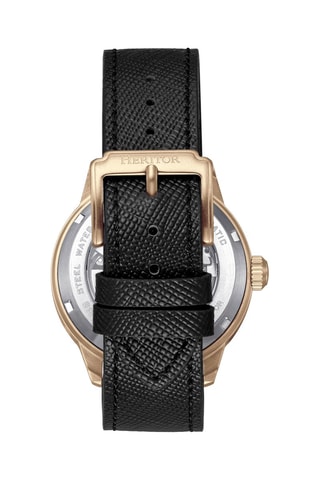 Montre automatique en cuir Argento - Noir et doré