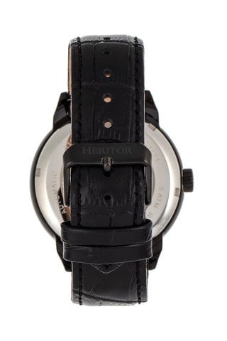 Montre automatique en cuir - Noir et bleu
