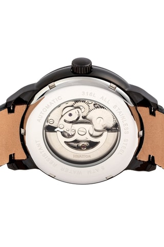Montre automatique en cuir - Noir et bleu