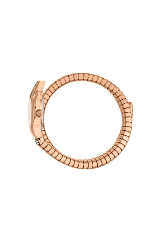 Relógio de quartzo em aço e cristais checos Brillante Snake - Dourado-rosa