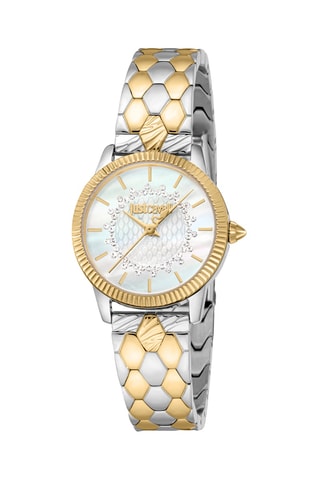 Montre à quartz en acier et cristaux tchèques - Doré et argenté