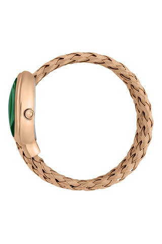 Relógio de quartzo em aço e cristais checos - Dourado-rosa e verde