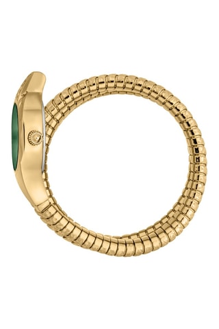 Relógio de quartzo em aço e cristais checos - Dourado e verde-claro
