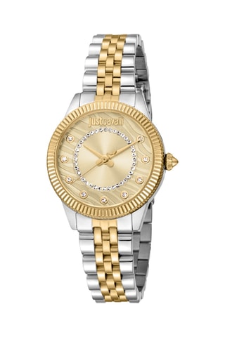 Montre à quartz en acier et cristaux tchèques - Doré et argenté