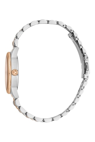 Montre à quartz en acier et cristaux tchèques - Doré rose et argenté