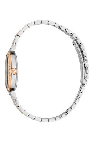 Montre à quartz en acier et cristaux tchèques - Doré rose et argenté