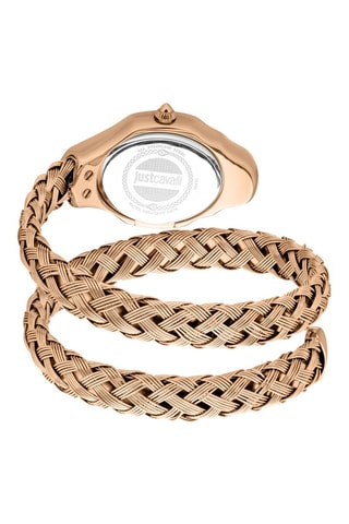 Relógio de quartzo em aço e cristais checos -  Dourado-rosa e branco