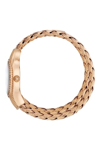 Relógio de quartzo em aço e cristais checos -  Dourado-rosa e branco