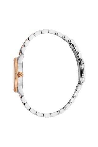 Montre à quartz en acier - Argenté et doré rose