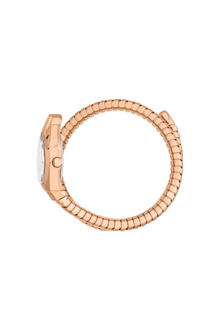 Relógio de quartzo em aço e cristais checos Gemma - Dourado-rosa e branco