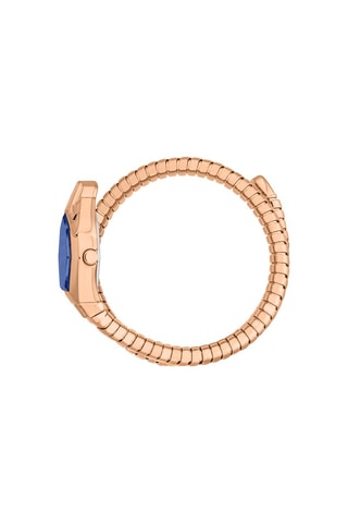Relógio de quartzo em aço e cristais checos Gemma - Dourado-rosa e azul-escuro