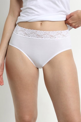 2 culottes taille maxi Coton Féminine - Blanc
