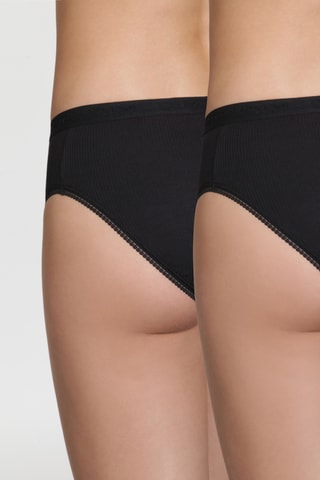 2 culottes côtelées Pur Coton - Noir