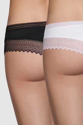 2 shortys Sexy Fashion - Blanc et noir 