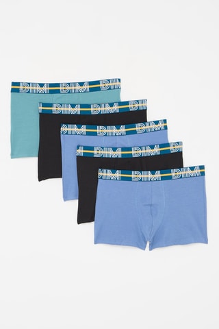 5 boxers Dim Powerful - Bleu, noir et vert