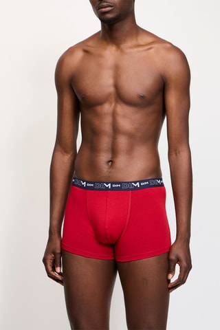 5 boxers Coton Stretch - Bleu marine, gris et rouge