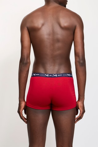 5 boxers Coton Stretch - Bleu marine, gris et rouge