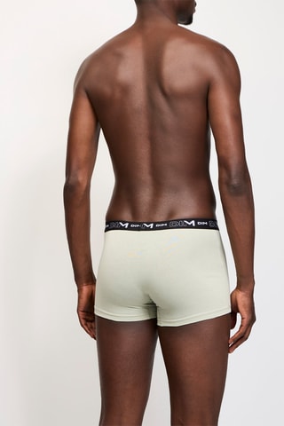 5 boxers Coton Stretch - Bleu, vert et gris