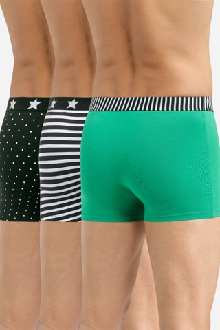 3 boxers Dim Vibes - Vert et noir