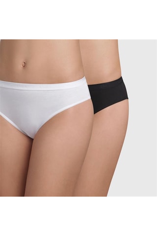 2 culottes taille midi Coton Bio - Noir et blanc 