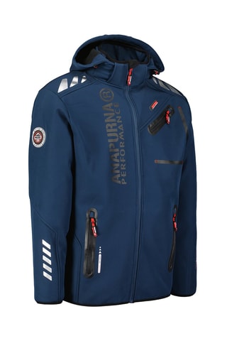 Casaco Softshell com capuz Royautana - Azul-marinho e preto