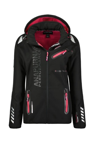Casaco Softshell com capuz Reinana Preto e rosa