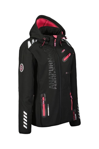 Casaco Softshell com capuz Reinana Preto e rosa