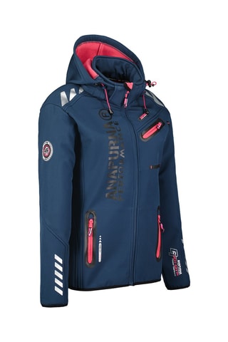 Casaco Softshell com capuz Reinana Azul-marinho e rosa