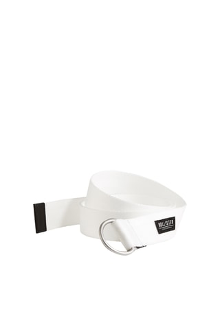 Ceinture à double boucle en cuir de buffle - Blanc
