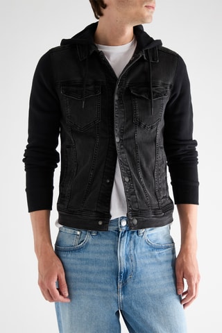 Veste bi-matière - Noir