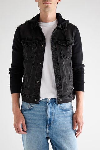 Veste bi-matière - Noir