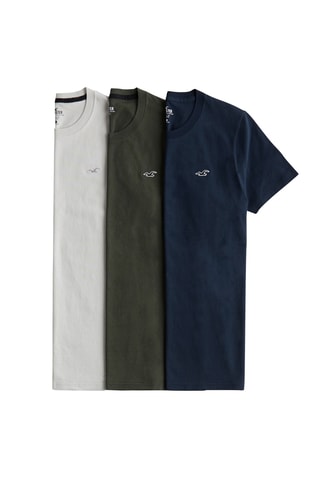 3 t-shirts - Gris clair et bleu marine