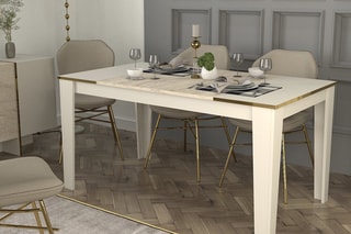 Table à manger Veyron - Gris clair et beige
