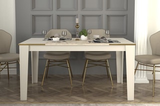 Table à manger Veyron - Gris clair et beige