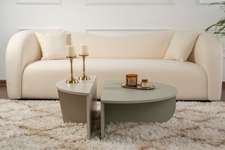 2 tables basses gigognes Orion - Vert et beige