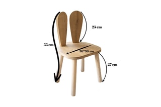 Chaise pour enfant Bunny - 30 x 30 x 25 cm