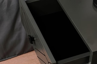 Table de chevet 2 tiroirs Anthracite et noir