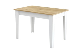 Table à manger avec coffre Blanc et imitation bois clair