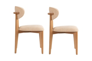 2 chaises Lionte - Naturel et beige