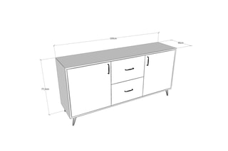 Buffet 2 portes Cordoba - 160 x 40 x 77 cm