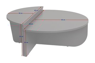 2 tables basses gigognes Orion - 90 x 30 x 60 / 85 x 35 x 30 cm
